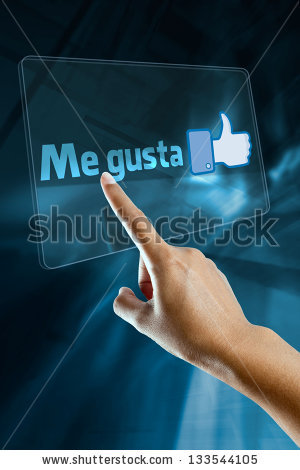 Boton de "Me gusta" del facebook en un soporte portatil 